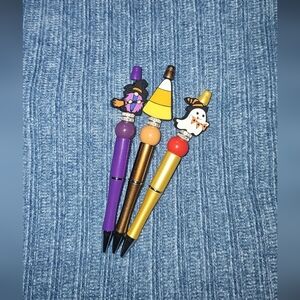Halloween Candy Corn & Ghost Decorative Pens - Purple, Gold, Yellow